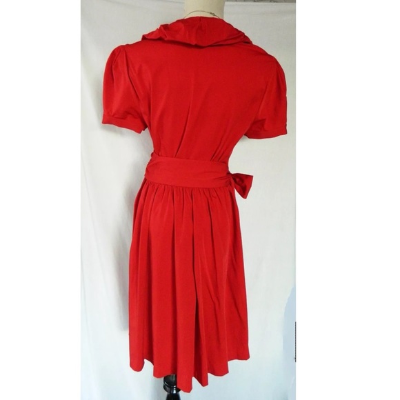 DVF Neiman Marcus Bethania Wrap Dress Red 10 - Picture 4 of 7